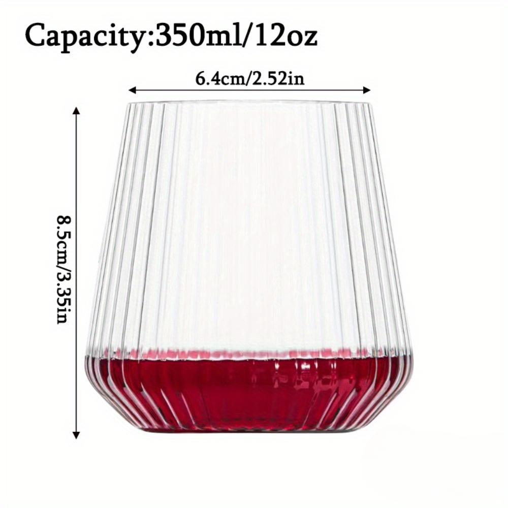 24pcs Plastic Ribbed Wine Glasses Origami Disposable Wine Glasses Unbreakable Clear Plastic Cocktail Glasses Plastic Wine Champagne Whiskey Glasses