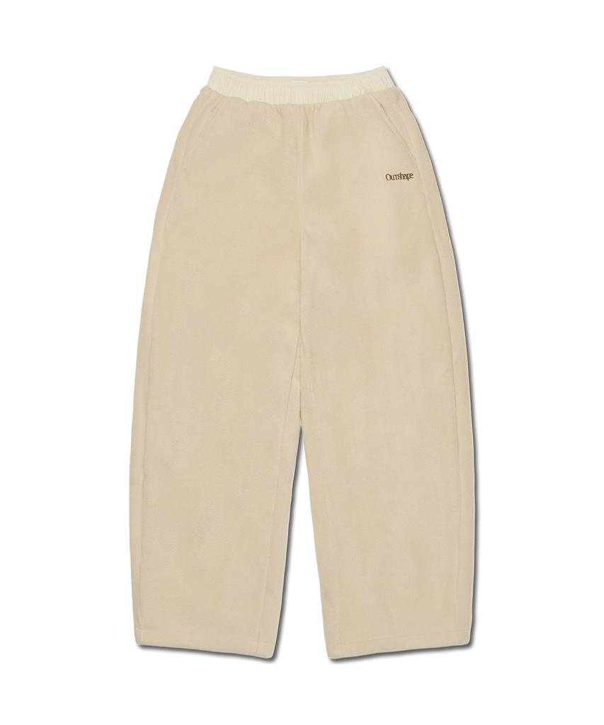 AWOSWEIB Over Shape Fleece Pants - Ivory