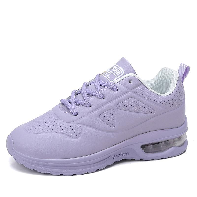 Baskets en Cuir Roses pour Femmes Baskets de Sport à Coussin d'Air pour Femmes Baskets Respirantes Légères pour Femme Chaussures Décontractées Tennis pour Dames
