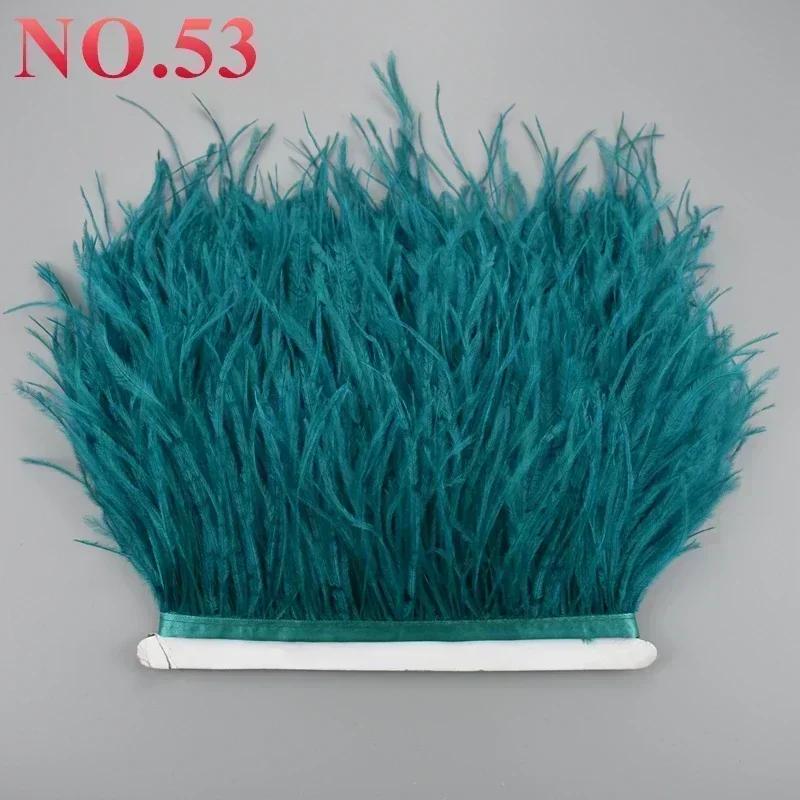 Feather10Meters Ostrich Feathers on Ribbon Tape 10-15cm 4-6" Feather Trim Boa for Clothes Sewing Trimmings Fringe Manmade Decorations