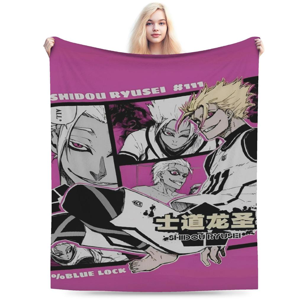 Comfort BLUEs LOCKs Shidou Ryuusei Blanket Stuff Sofa Decorative Throws And Blankets Warm Coral Fleece Plush for Couch