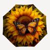 1pc Sunflower & Butterfly Automatic Umbrella Design, Cute Cartoon Pattern, Portable Outdoor Umbrella, Perfect A082