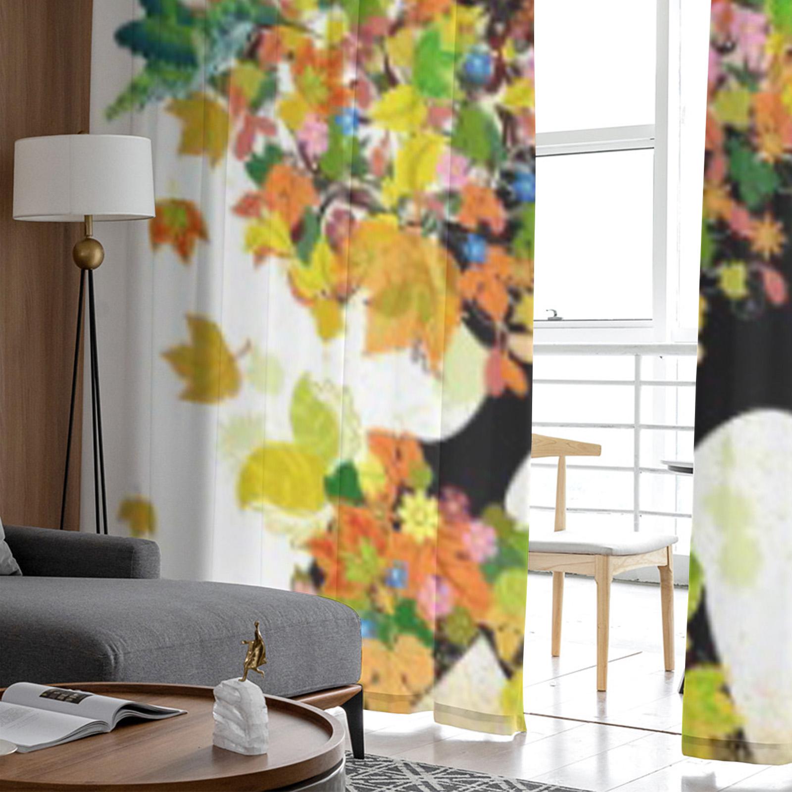 Девушка Мода Цветы Осень Тюлевые Шторы для Гостиной Прозрачная Штора Спальня Вуаль — фото 4