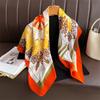 Printed chain 91 large square scarf simulation silk temperament versatile herringbone pattern sunshade shawl sunscreen scarf headscarf scarf
