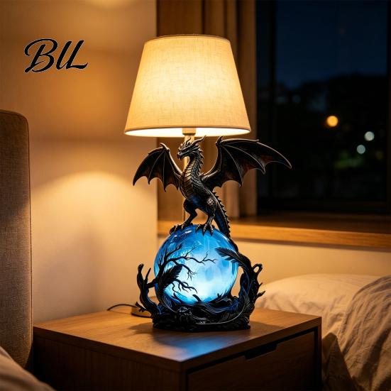 Studierzimmer Drachenlicht USB-betrieben LED-Licht, Dekoration im Gothic-Stil, Leuchtende Skulptur für Vitrine Nachttisch Schreibtisch für Feiertage