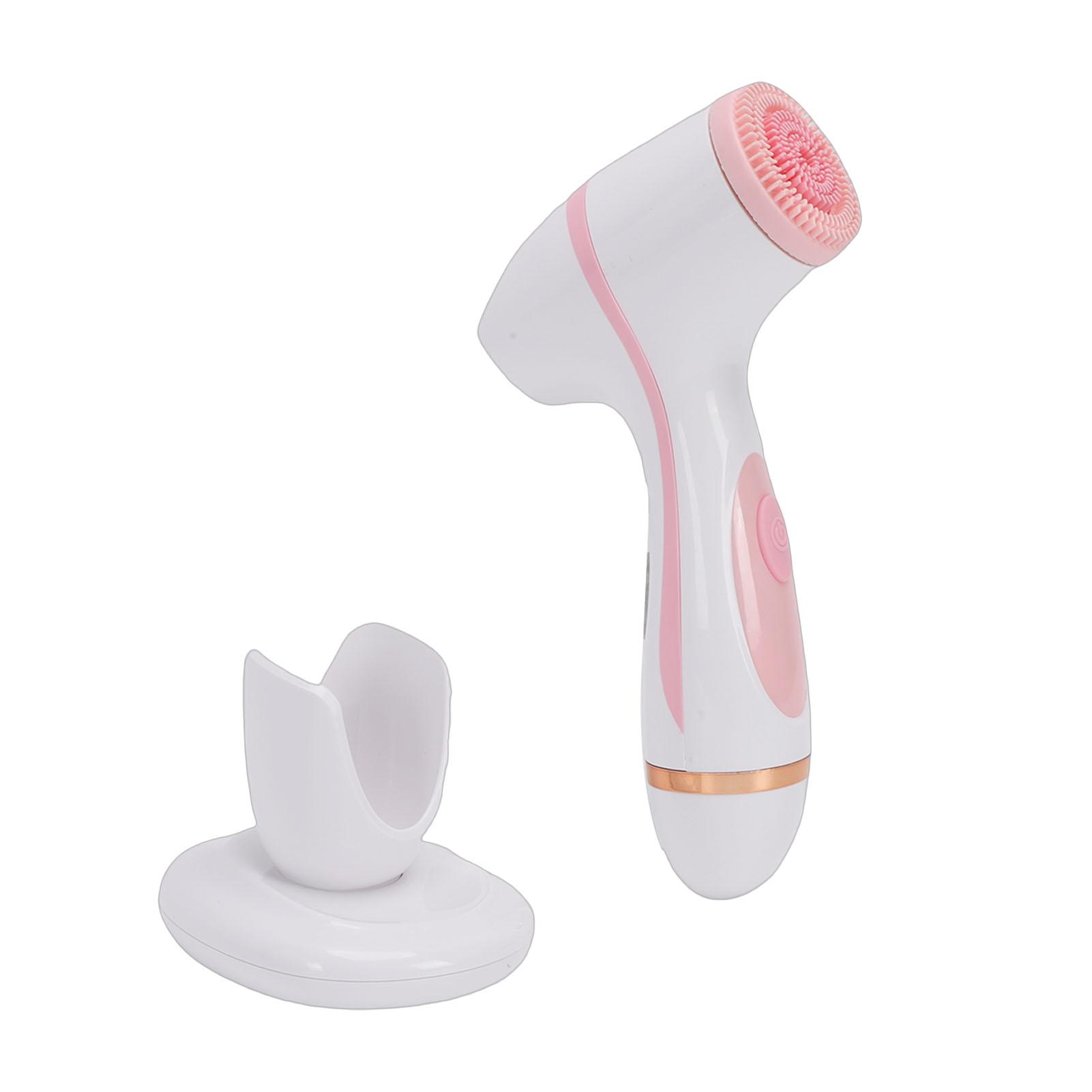 

Facial Cleansing Brush Rechargeable IPX5 Water Proof Face Scrubber with 3 Heads for Deep Pore Cleaning Gentle розовый