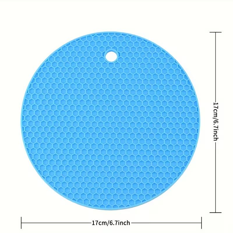 Round Honeycomb Silicone Mat Non-Slip Insulation Placemat Heat-Resistant Anti-Scalding Microwave Oven Mat Pot Holder Thicken Coasters