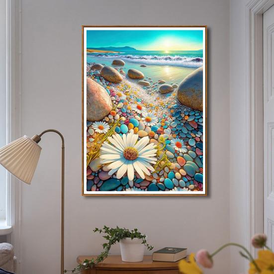 1 Set Rhinestone Painting Kit Exquisite Heart Flower Pattern Rhinestone Art Project Home Decoration