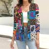 Women's Casual Fashion Floral Print Button 3/4 Sleeve Cardigan Top