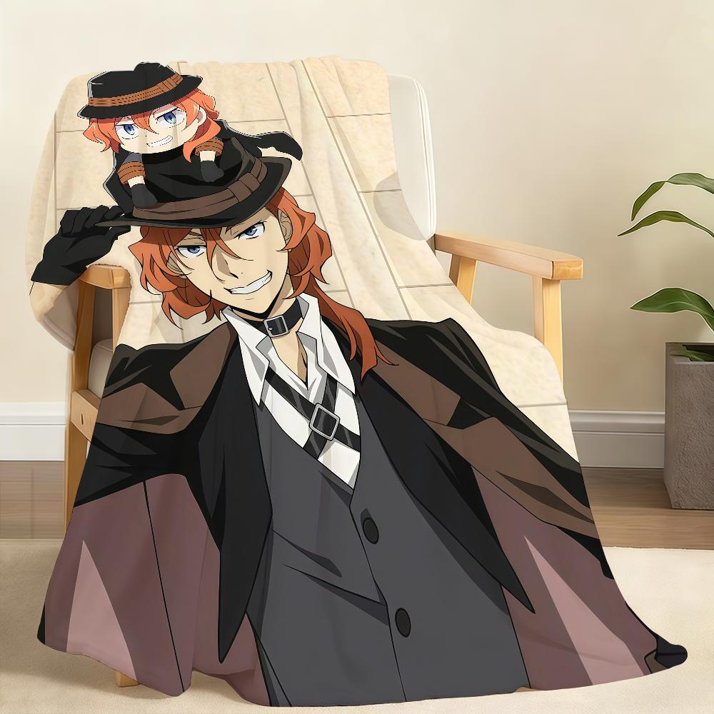 

Adventure anime Bungo Stray Dogs Blanket Soft Throw Blanket for Home Bedroom Bed Sofa Picnic Travel Office RestCover BlanketGift 75x90cm