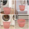 Flexible Laundry Basket Plastic Hamper Dirty Clothes Hamper Toy Bin Portable Round Bin Carry Handles Clothes Bedroom