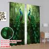 2pcs,2D plane printing Creative Curtains Peacock Pair Harmony Durable Polyester (without rod) Decorations For Home for Various