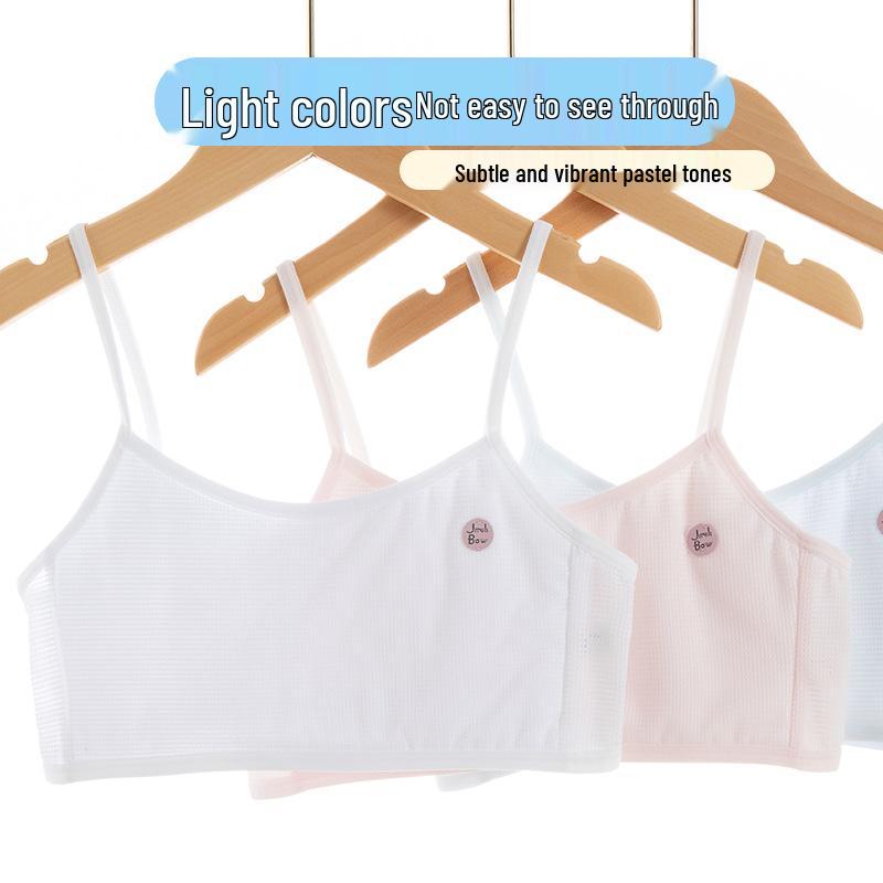 Teen Girls' Breathable Mesh Strappy Vest Bra - Anti-Nipple Summer Style