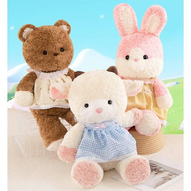 Run Little Forest Fox Plush Toy Cute Lamb Husky Rabbit Wolf Doll Children Gift