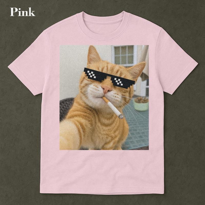 

Streetwear Vintage Meme Cat T Shirt Womens Unisex Cotton Tee Casual Summer Oversized Ironic Humor Cat Lovers Gifts Short Sleeve 4XL