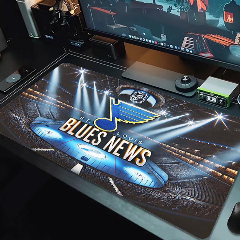 St. Louis Blues Logo Color Mouse Pad Large Gaming Table Cushion Non-slip Laptop Tablet Big Mousepad XXL Mat Mini PC Playmat With Lock Edge