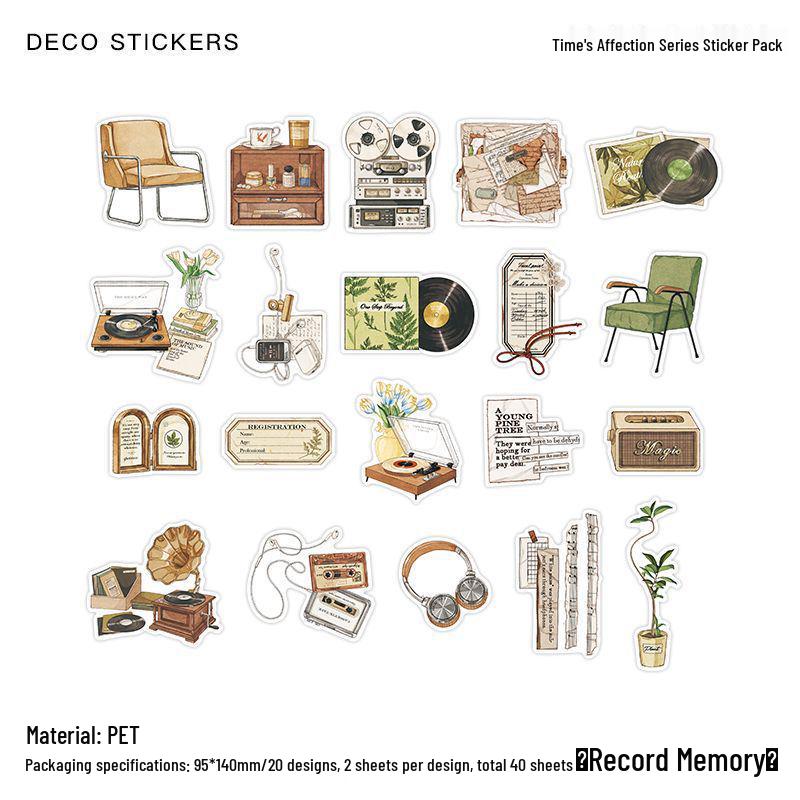 Infeel.Me Time Cherish Retro Coffee Book PET Sticker Pack