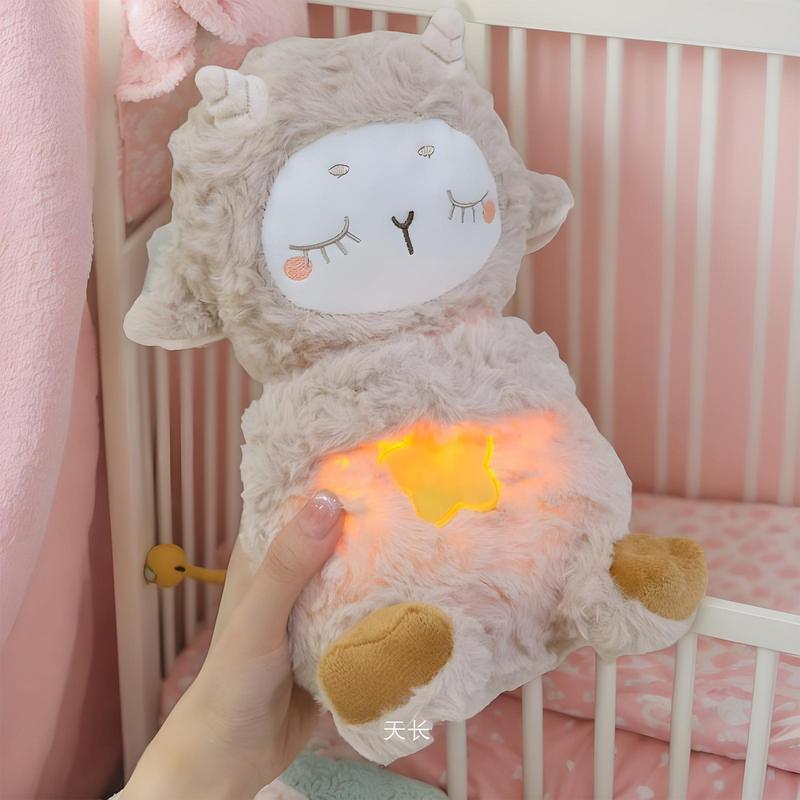 Atmendes Schaf Plüschtier Beruhigende Puppe Kinder Schlafmusik Begleiter Beschwichtigungsspielzeug Mehrzweck-Schlafhilfe für Babys