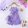 Girls' Heart Print Cami Romper with Matching Bag