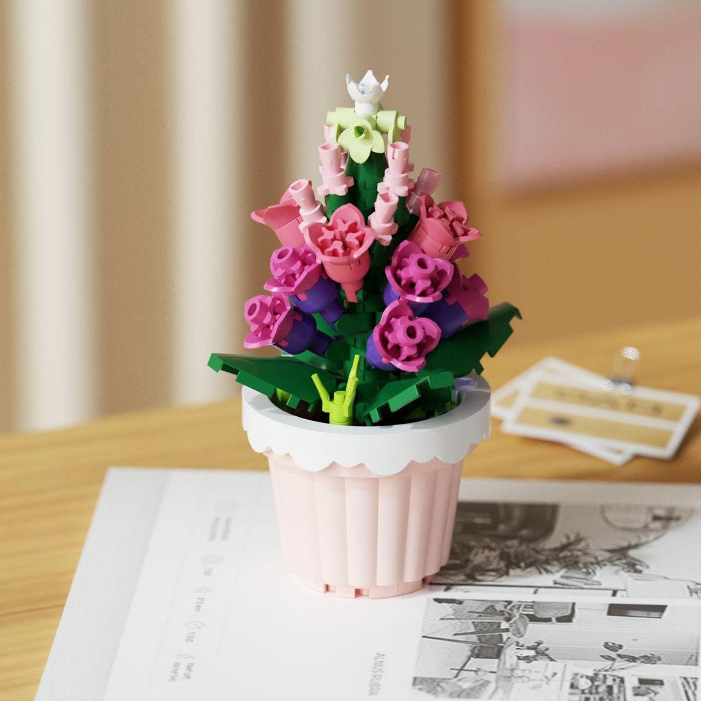 Immortal Flower Succulent Building Blocks - Creative Model for Desktop Decor