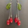 Unique Gothic Skull Cherry Earrings Fashionable Gothic Red Skull Earrings Unique Ear Pendant For Ladies And Girls