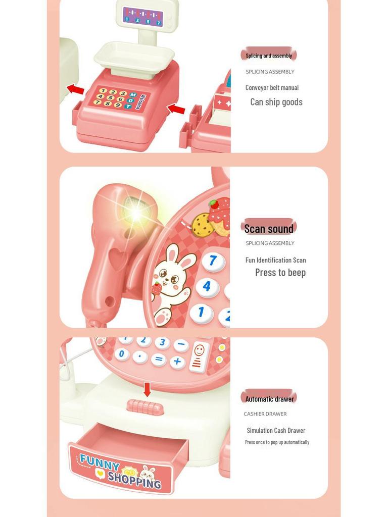 Children's Role-Play Toy: Cartoon Rabbit Supermarket Cash Register