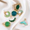10pcs Cute Green Purple Pink Enamel Ocean Crab Conch Fishtail Heart Charms Alloy Pendants DIY Necklace Bracelet Jewelry Findings
