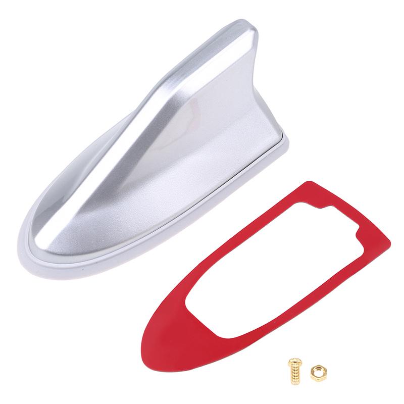 Shark Fin Antenna Universal Car Radio FM/AM Signal Amplifier Decorative Roof Aerial Base Sticker for SUV Sedan Auto Tuning