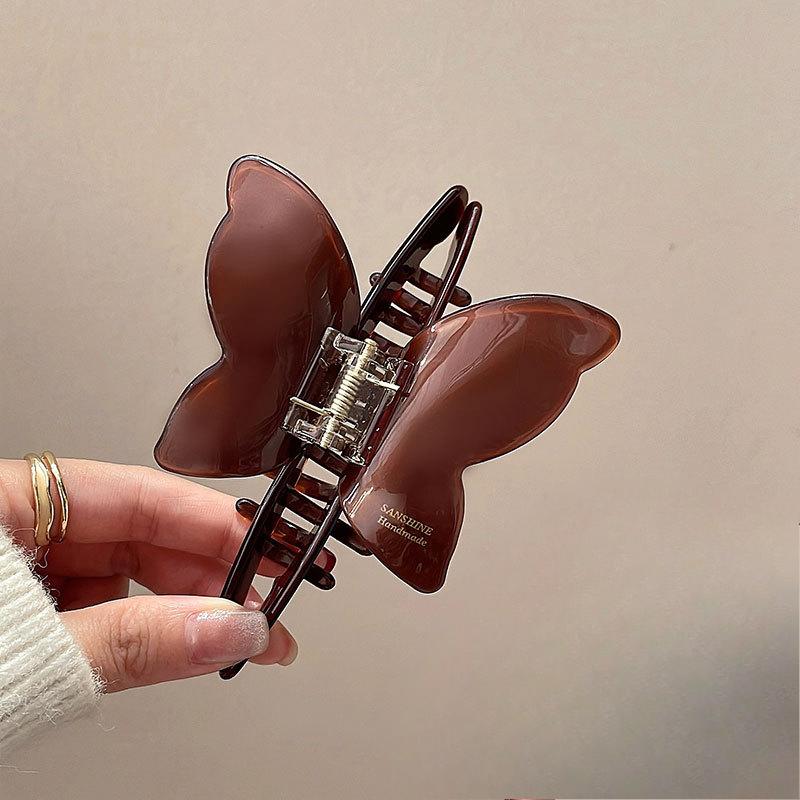 

Нежная ацетатная заколка-бант для женщин Высококлассный вид Заколка-акула для элегантного аксессуара для волос Нежная и изящная Dark brown