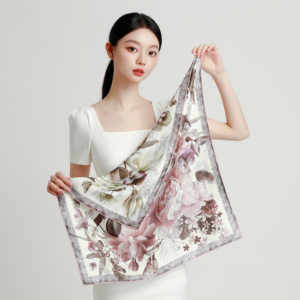 [100% Silkworm] New Fashionable Satin Shawl Women's Silk Versatile Scarf