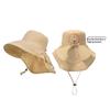 Wide Brim Sun Hat Solid Color Korean Style with Neck Cover UV Protection for Beach Holidays