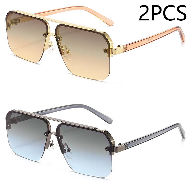New Square Frame Sunglasses Europe And The United States Fashion Sunglasses Men And Women Half Frame Sunglasses