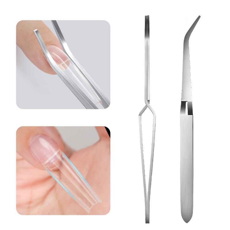Professional Steel Nail Art Shaping Tweezers Clamp Nail Clip For Precise Manicure Control Comfortable Ergonomic Grip