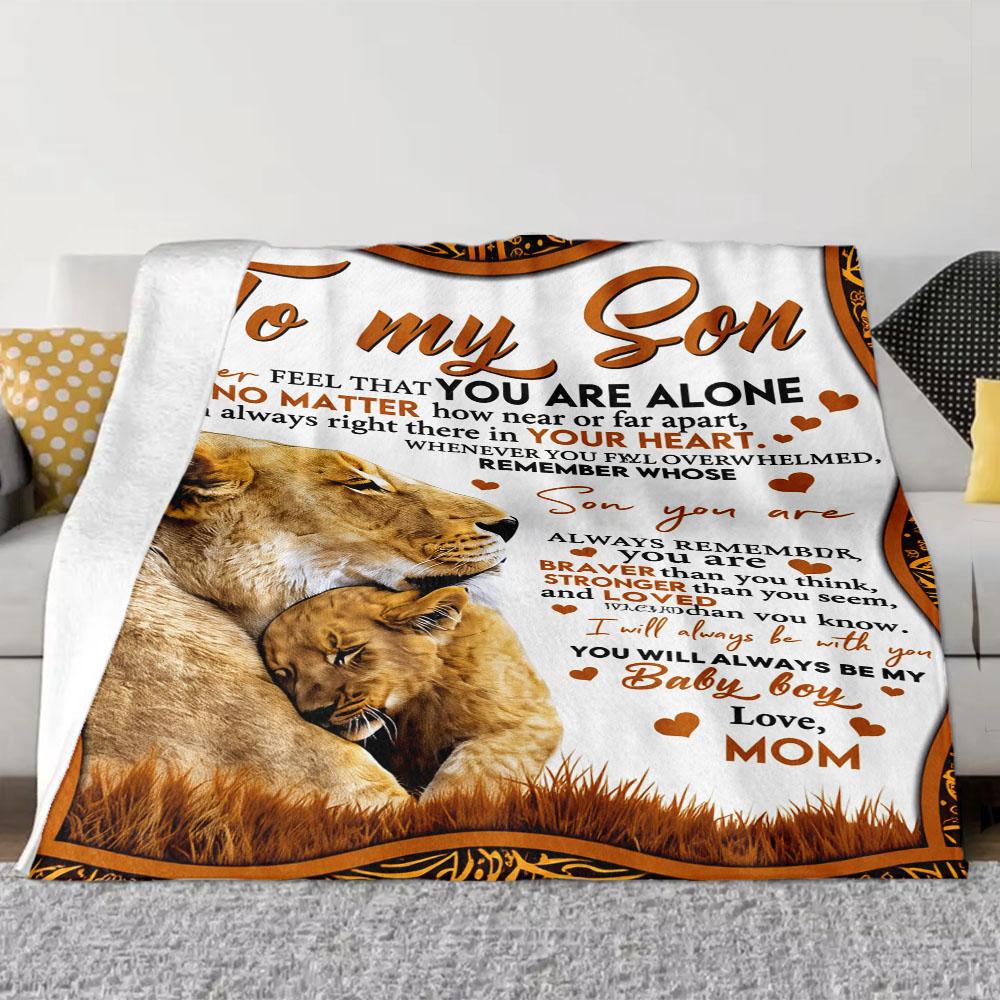Lion Printed Blanket-Soft and comfortable flannel blanket. A gift for family on Christmas, Valentine's Day and Mother's Day.