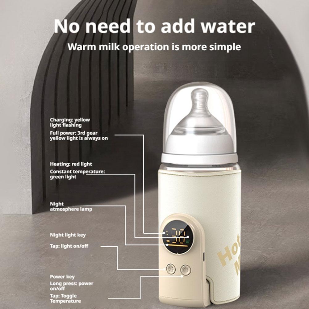 USB Multifunctional Baby Feeding Bottle Warmer Intelligent Constant Temperature Control Built-in High Capacity Battery