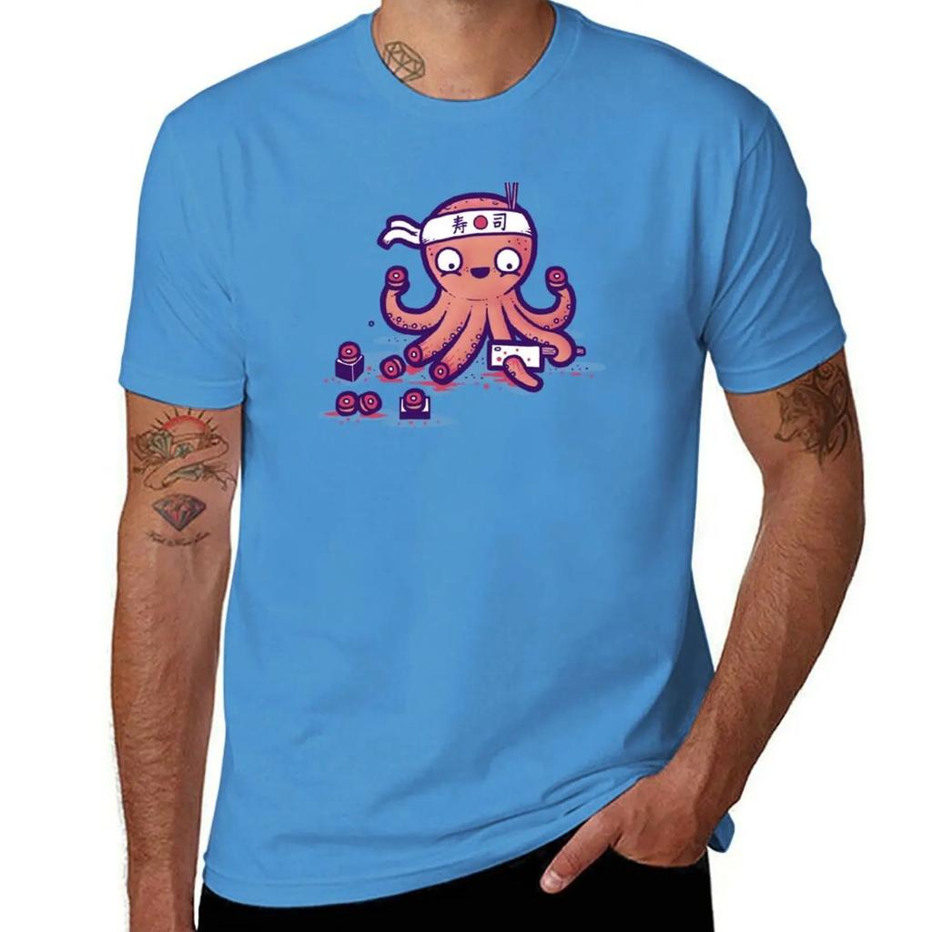 Octosushi TShirt Short sleeve tee blue archive blacks plus size men clothing