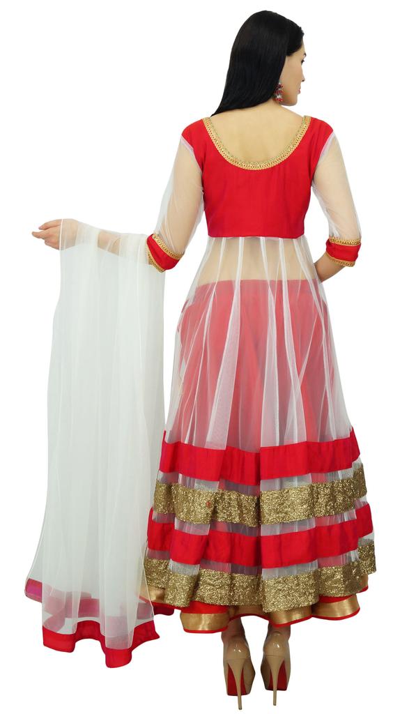 Atasi Womens Classy Floor Length Flaired Anarkali Salwaar Suit with Dupatta