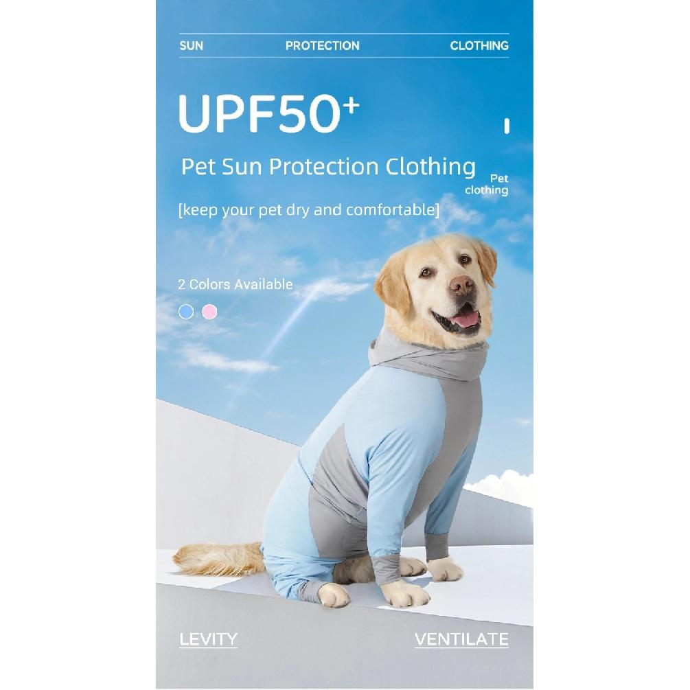 Summer Cooling Dog Clothes for Large Dogs Hooded UV Blocking Instant-Cooling Dog Shirt Soft Quick Drying Jumpsuit for Big Dogs