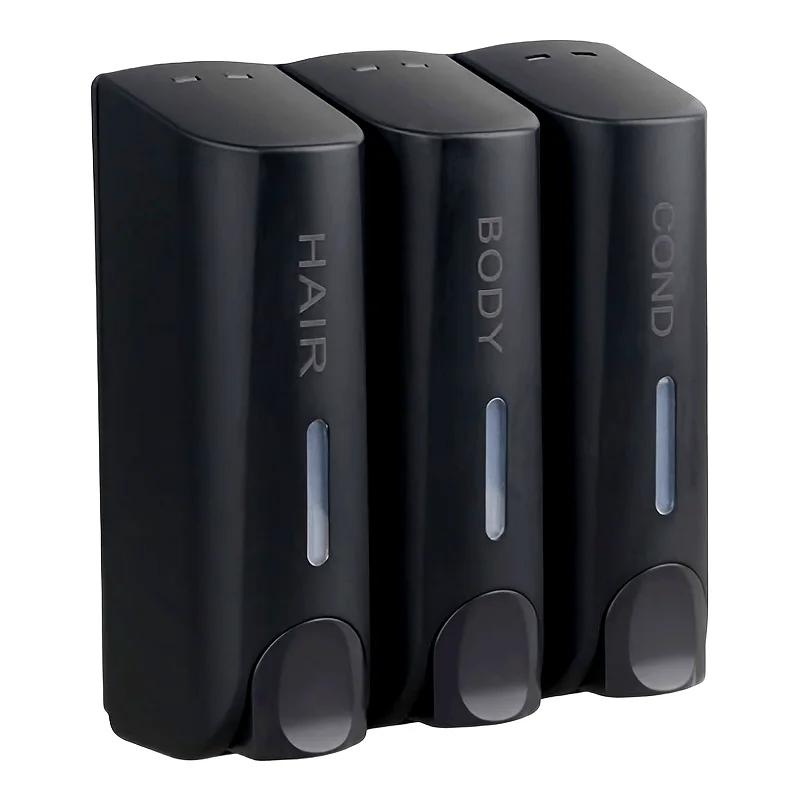 3 Headed 350ml Hand Soap Shampoo Dispenser Wall Mount Shower Liquid Dispensers Containers for Bathroom Washroom