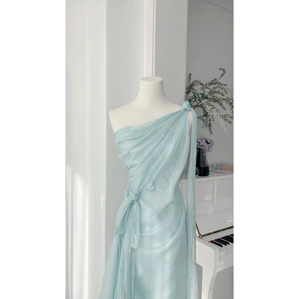 

Elegant Age-Reducing French Waist-Cinching Summer Dress for Women XL (55-60 kg)