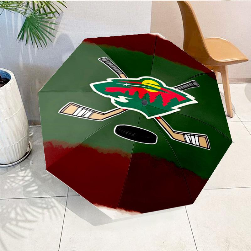 Minnesota Hockey Team Umbrella 8-Frame for Travel, Camping, Casual Lightweight Portable Umbrella, Essential for Every Family Holidays Gift