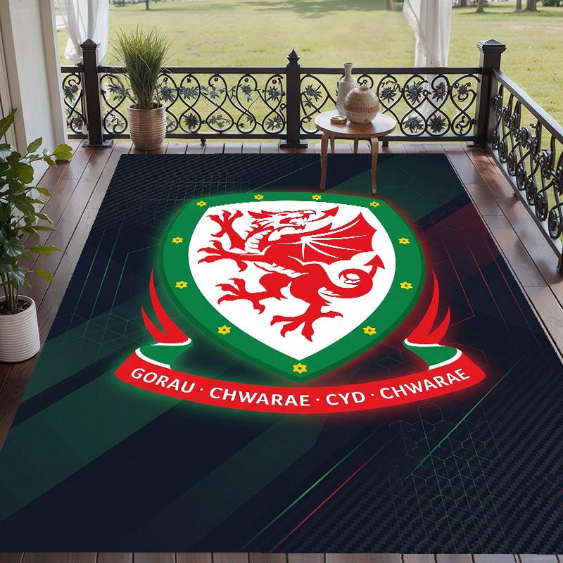 Soft Floor Carpet Wales Rugby Pattern Area Rug Decorative Mat For Home Room Decoration