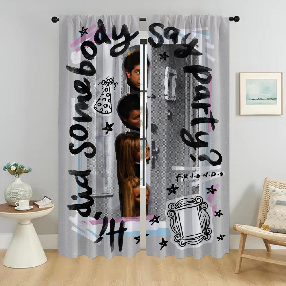 

Friends Kitchen Curtains for Camera Living Room Curtain Home Interior Curtains 2 Pieces Shades Tulle for Bedroom Partition Child W86xH137cmx2pcs-CL