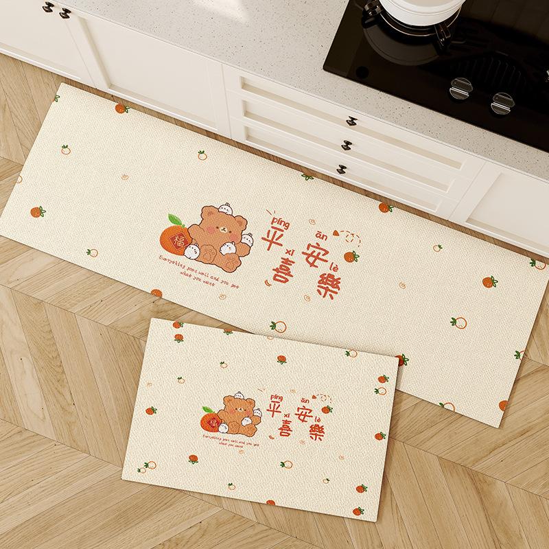 Kitchen Floor Mat, Water Absorption, Oil Absorption, Non-Slip, Diatom Mud Quick-Drying, Long Foot Mat, Household Dirt-Resistant Bathroom Carpet