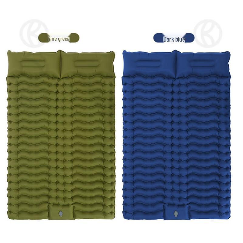 OEING Double Outdoor Camping Inflatable Sleeping Pad with Foot Pump