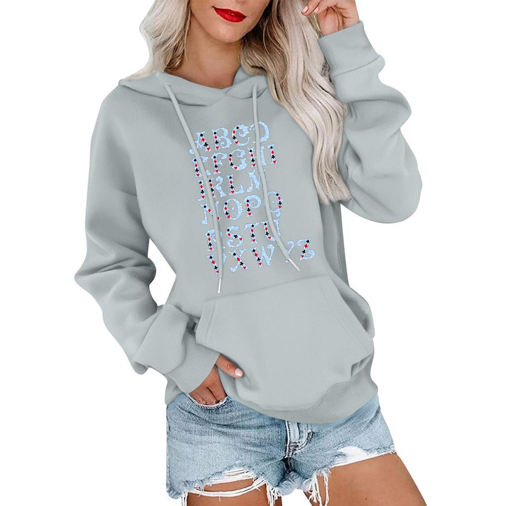 Women's Casual Comfortable Neck Hooded Long Sleeve Christmas Print Warm Sweatshirt