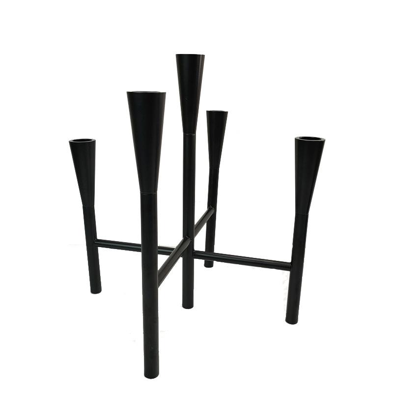 

Современный минималистский подсвечник для гостиной с пятью головками, черный креативный геометрический подсвечник, модель комнаты, украшение для гостиной, украшения