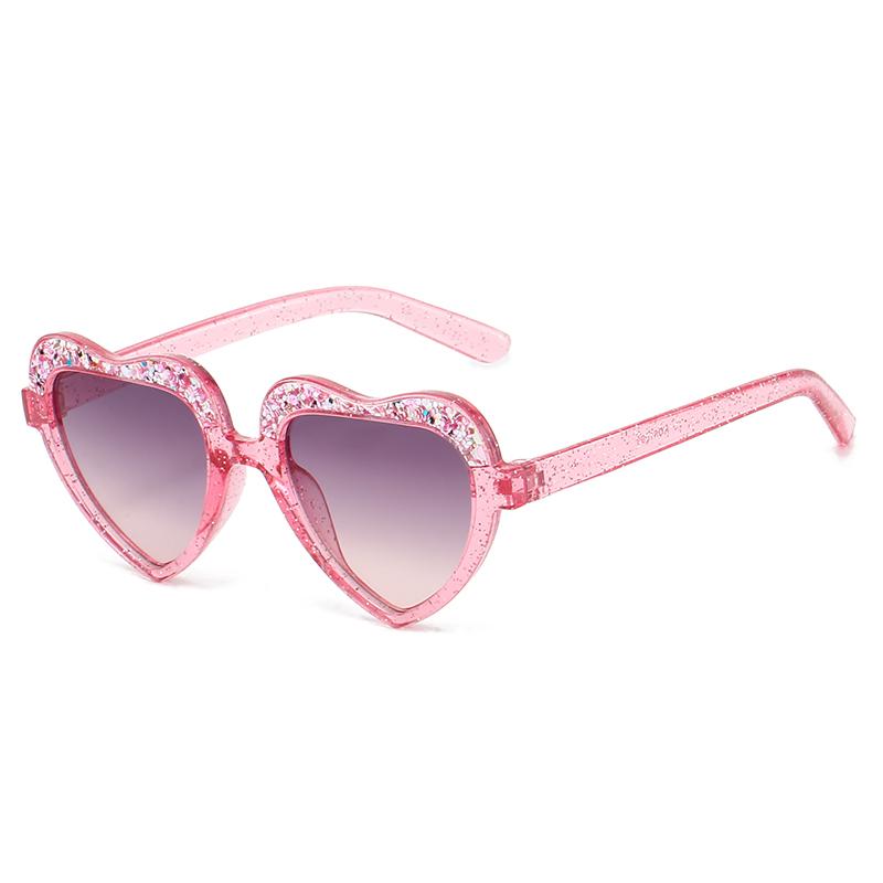 New Fashion Kids Sunglasses Vintage Retro Love Diamonds Eyeglasses Cute Heart Boys Girls Children Eyewear