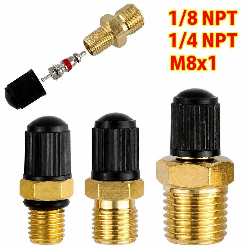 1/8 NPT 1/4 NPT M8x1 Tire Valve Stems With Cap Tank Air Valve Durable Pressure Valve