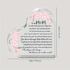 2D Flat Heart-Shaped Acrylic Mom Appreciation Desktop Decorative Plaque, Floral Design, Home Decor Plaque Hanging Wall Art Decorative Garden Decoratio